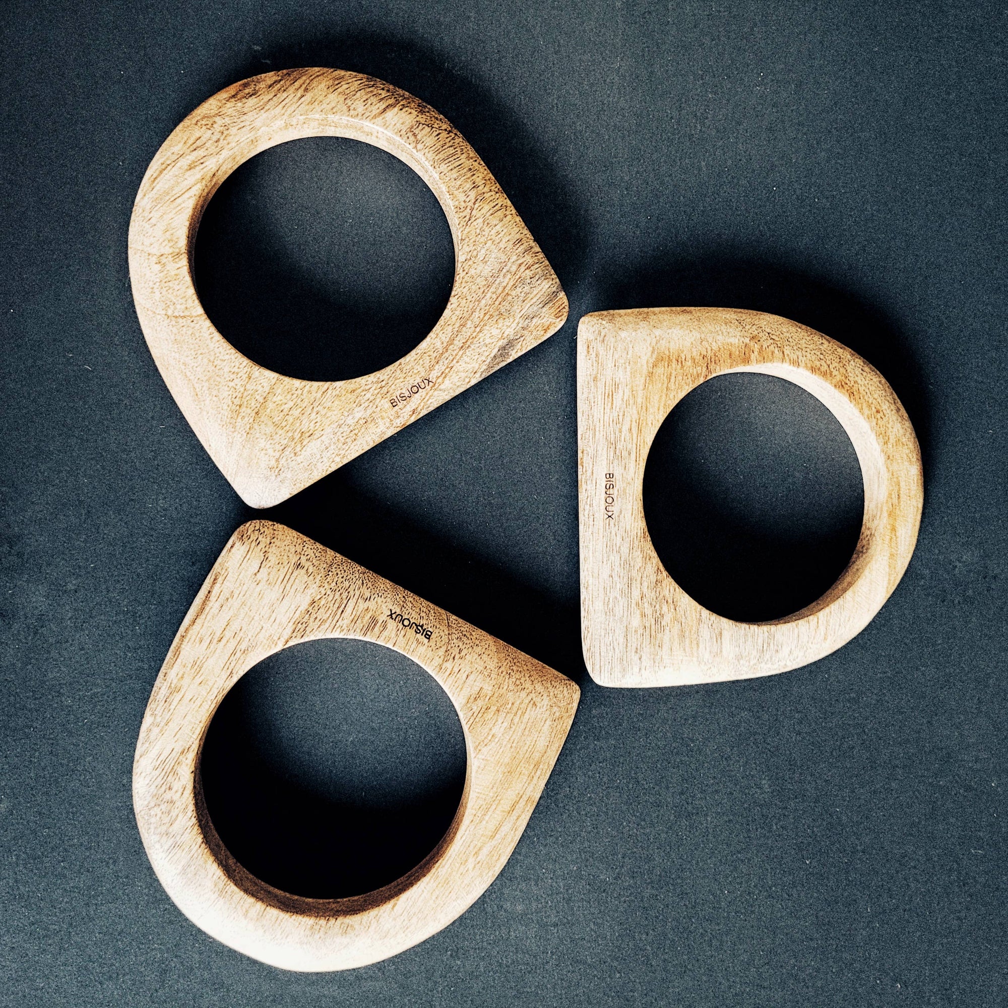 Bare orchard wood designer bangle bracelet