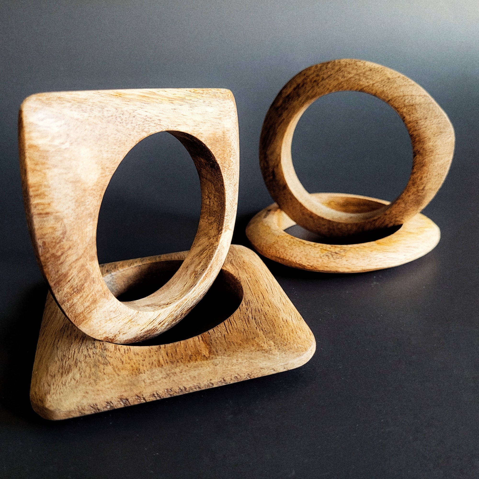 Bare orchard wood designer bangle bracelet