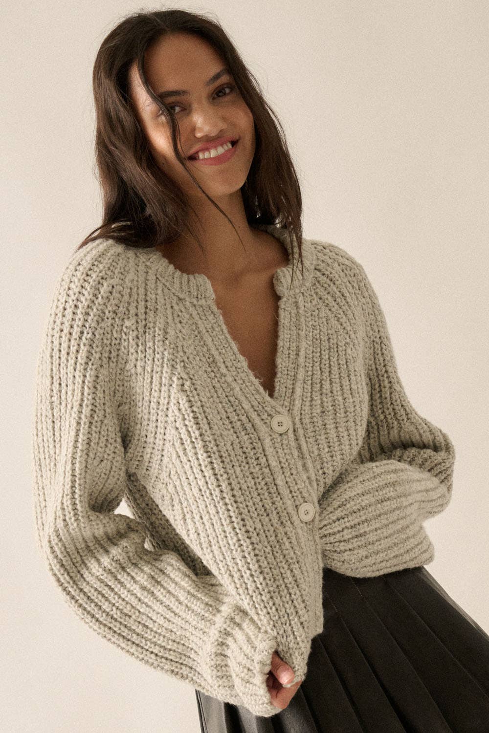 Confetti Button-Front Cardigan Sweater