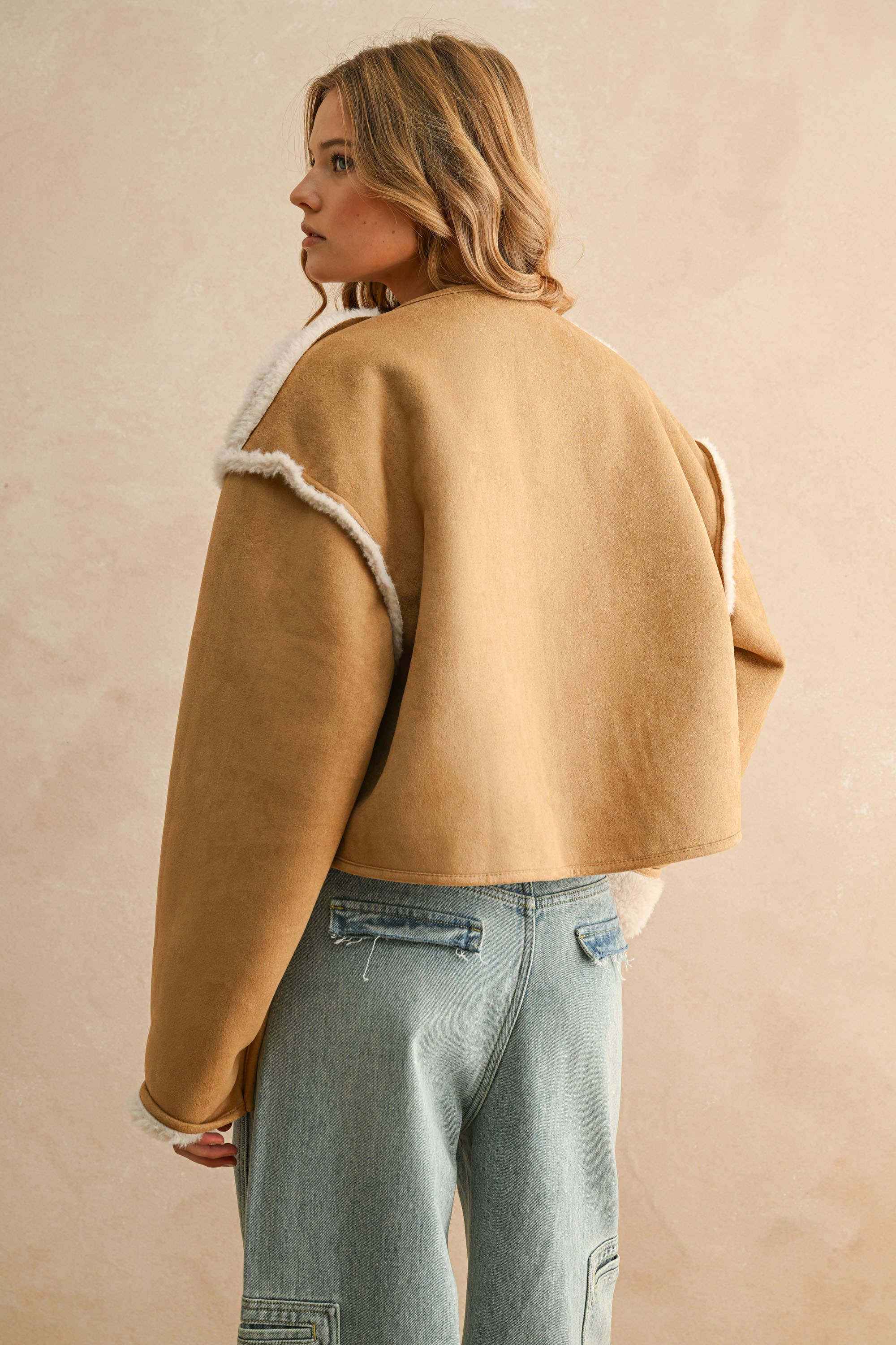 SHERPA AND SUEDE REVERSIBLE JAKCET