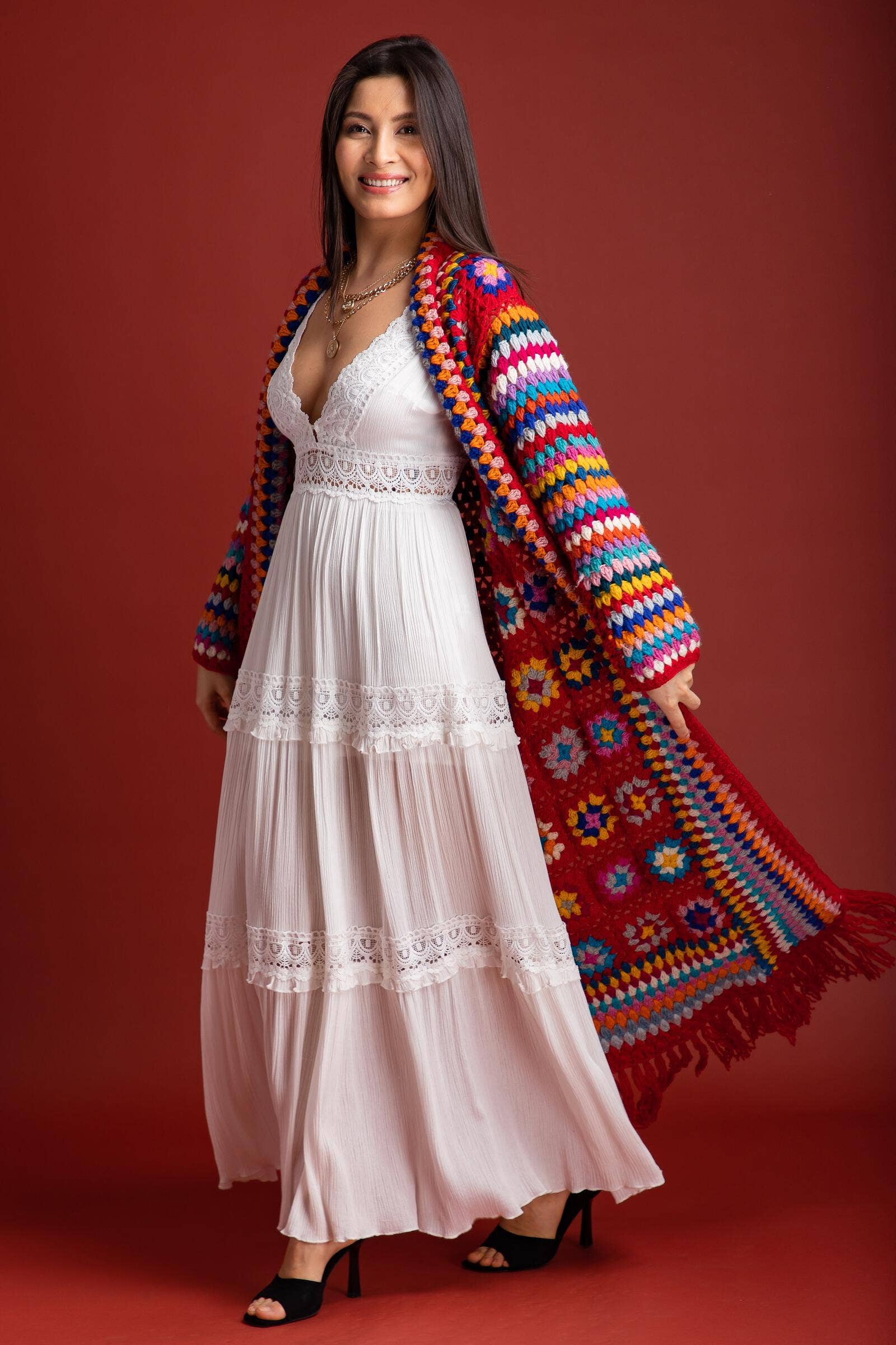 Granny Crochet Fringe Kimono