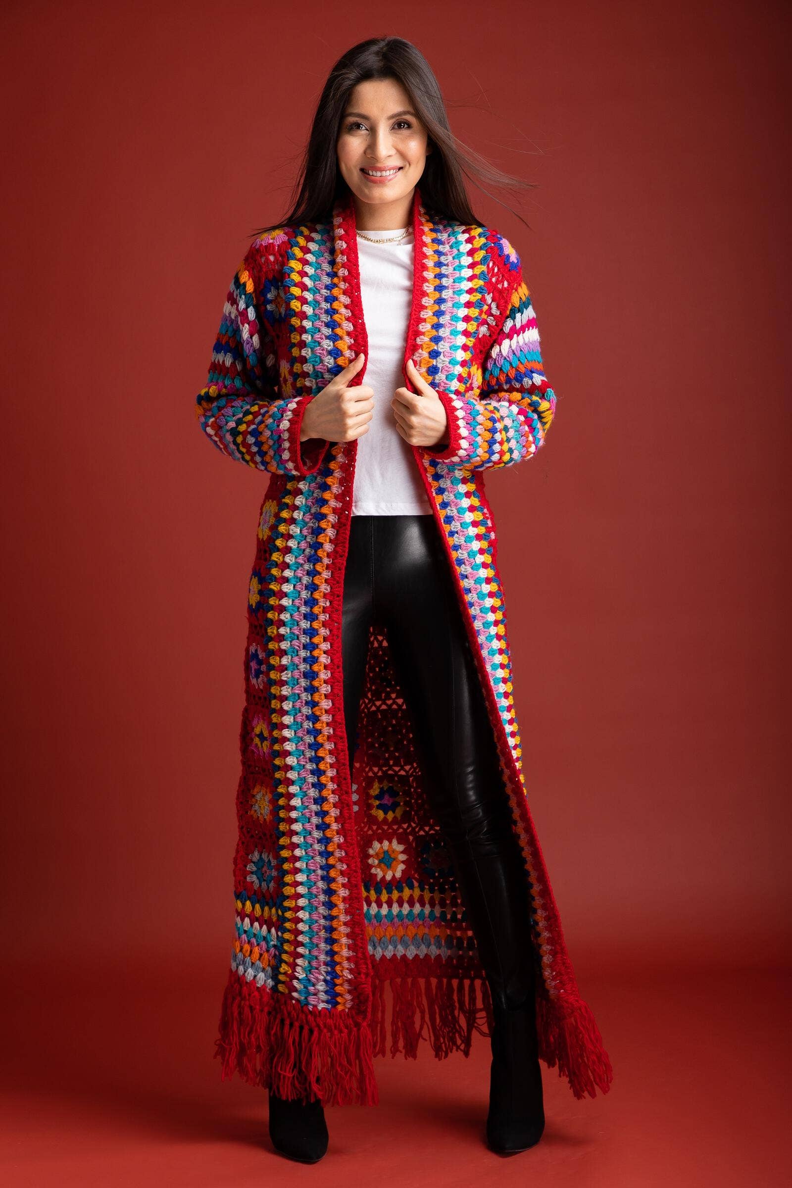 Granny Crochet Fringe Kimono