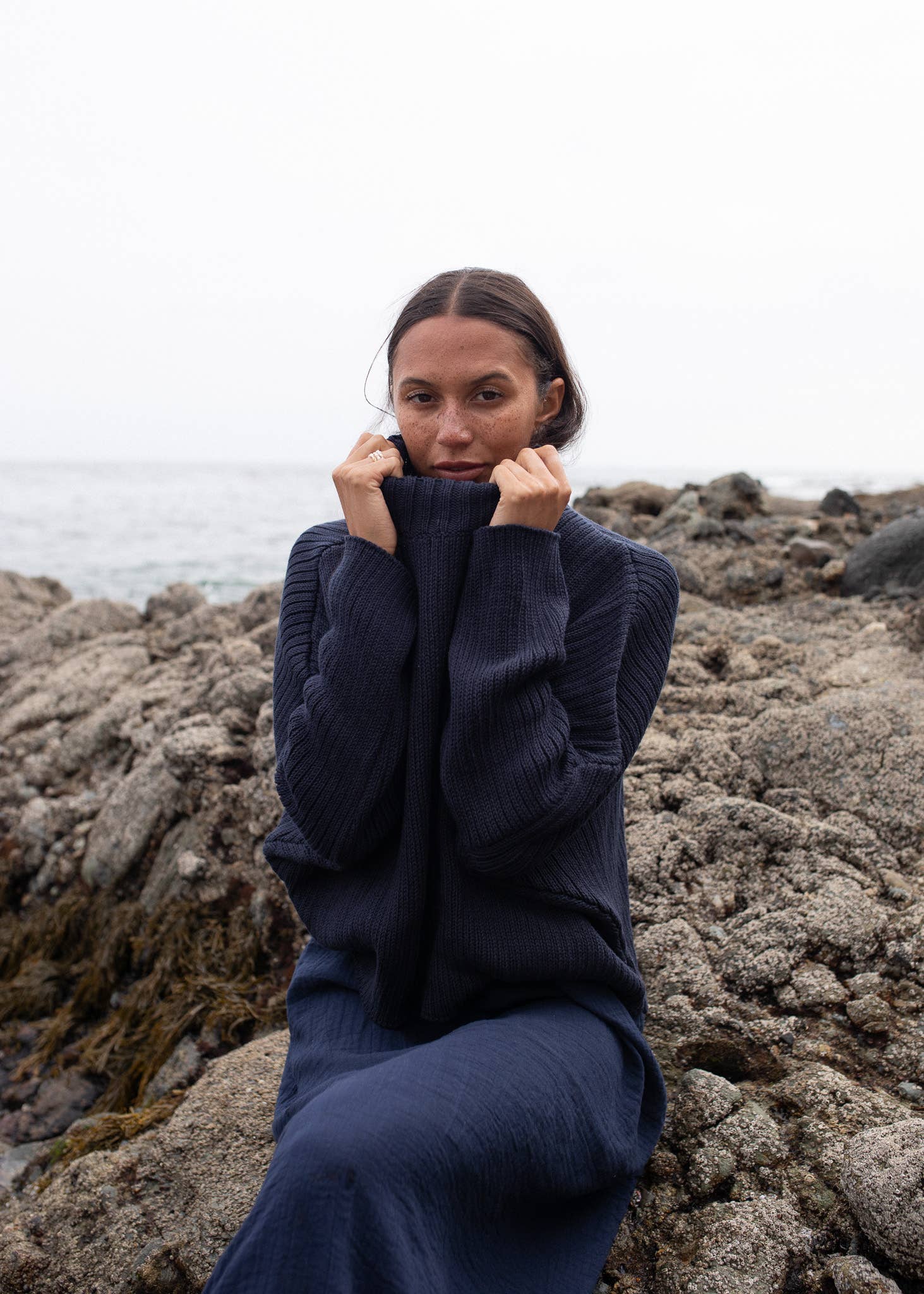Mock Neck Crop Sweater