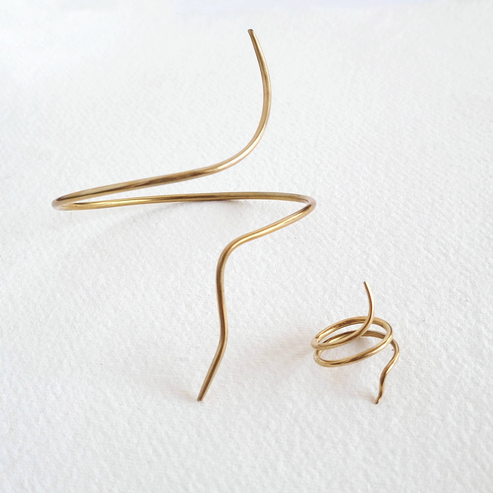 Brass thread thin wire upper arm cuff