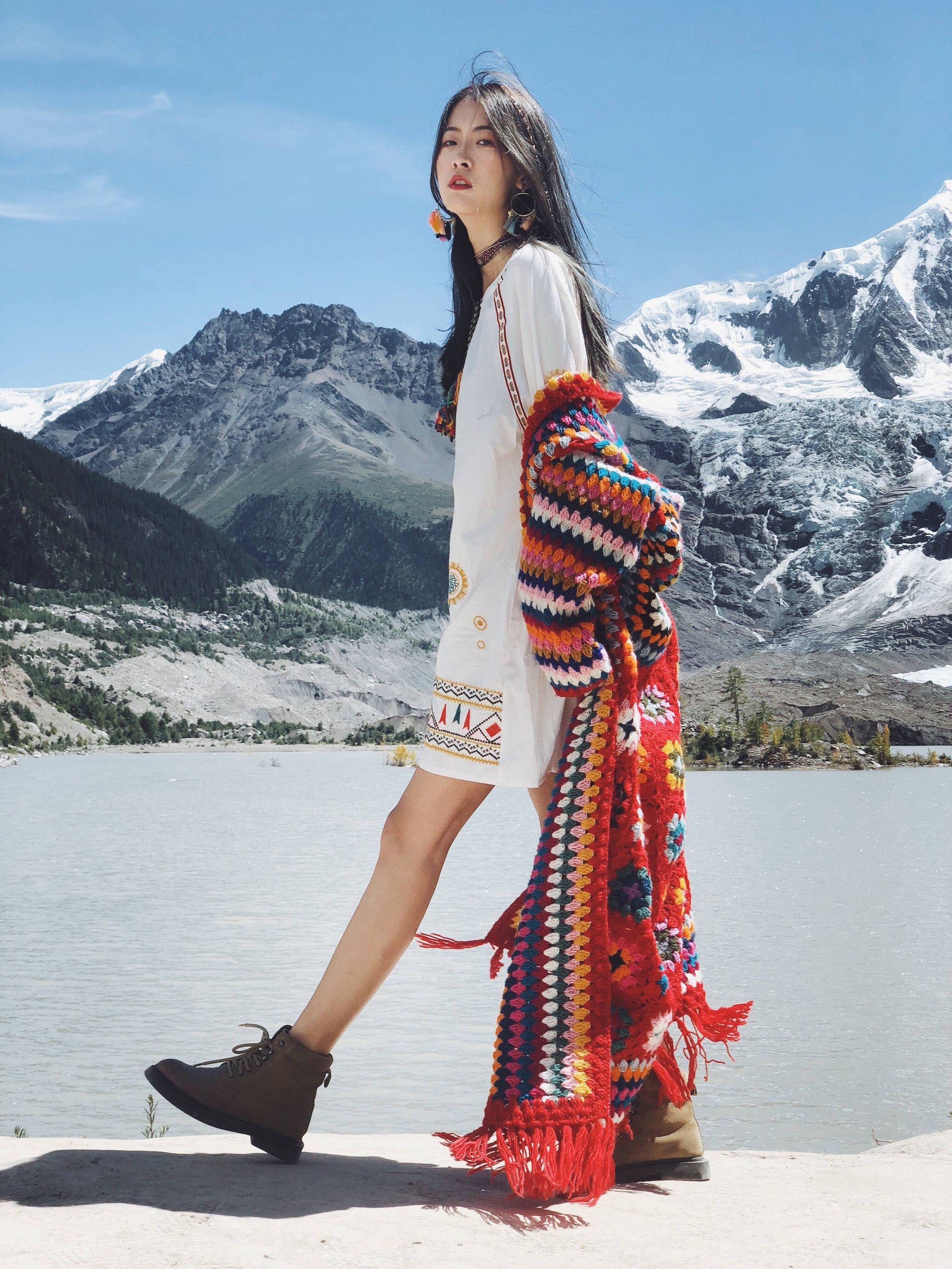 Granny Crochet Fringe Kimono