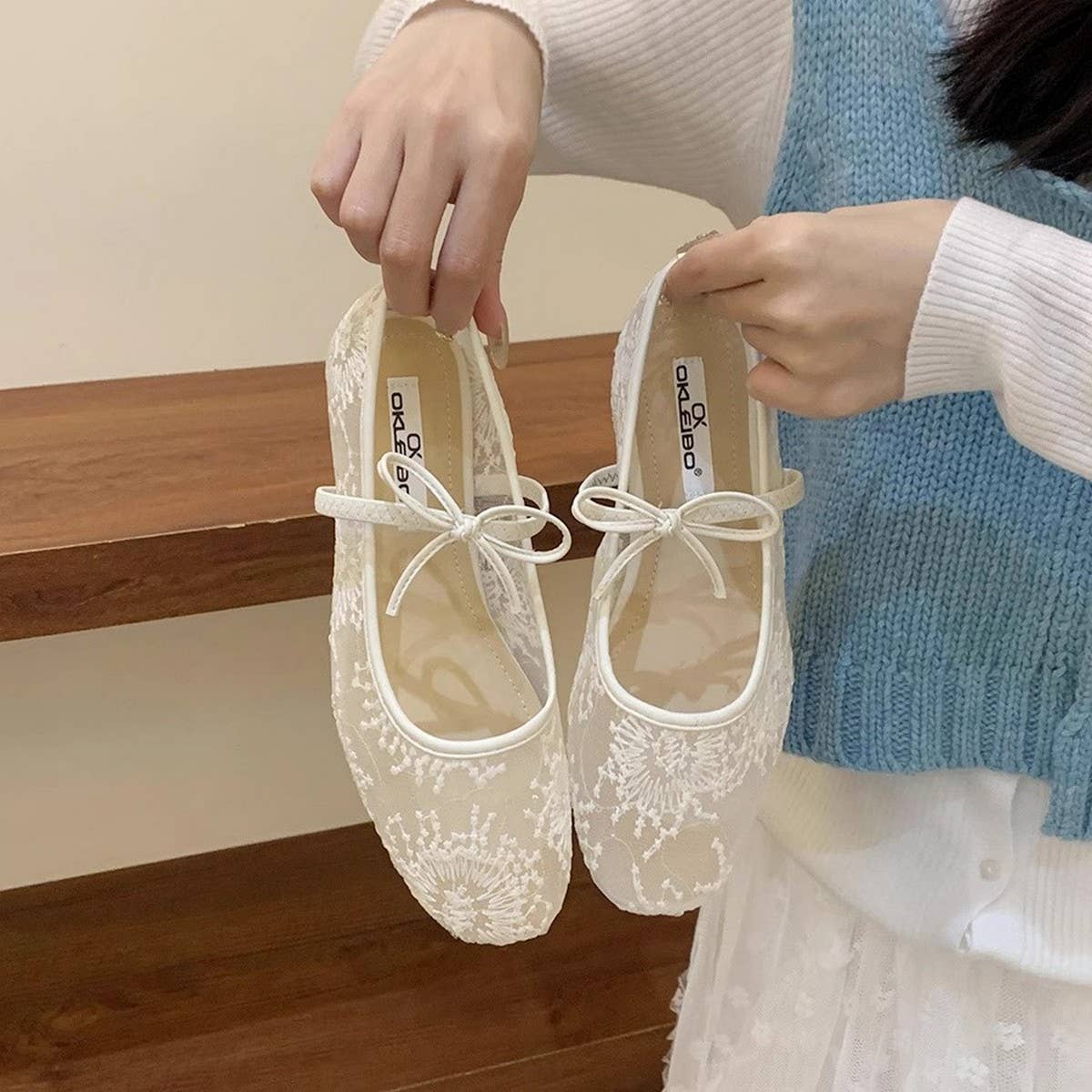 French Mesh Mary Janes