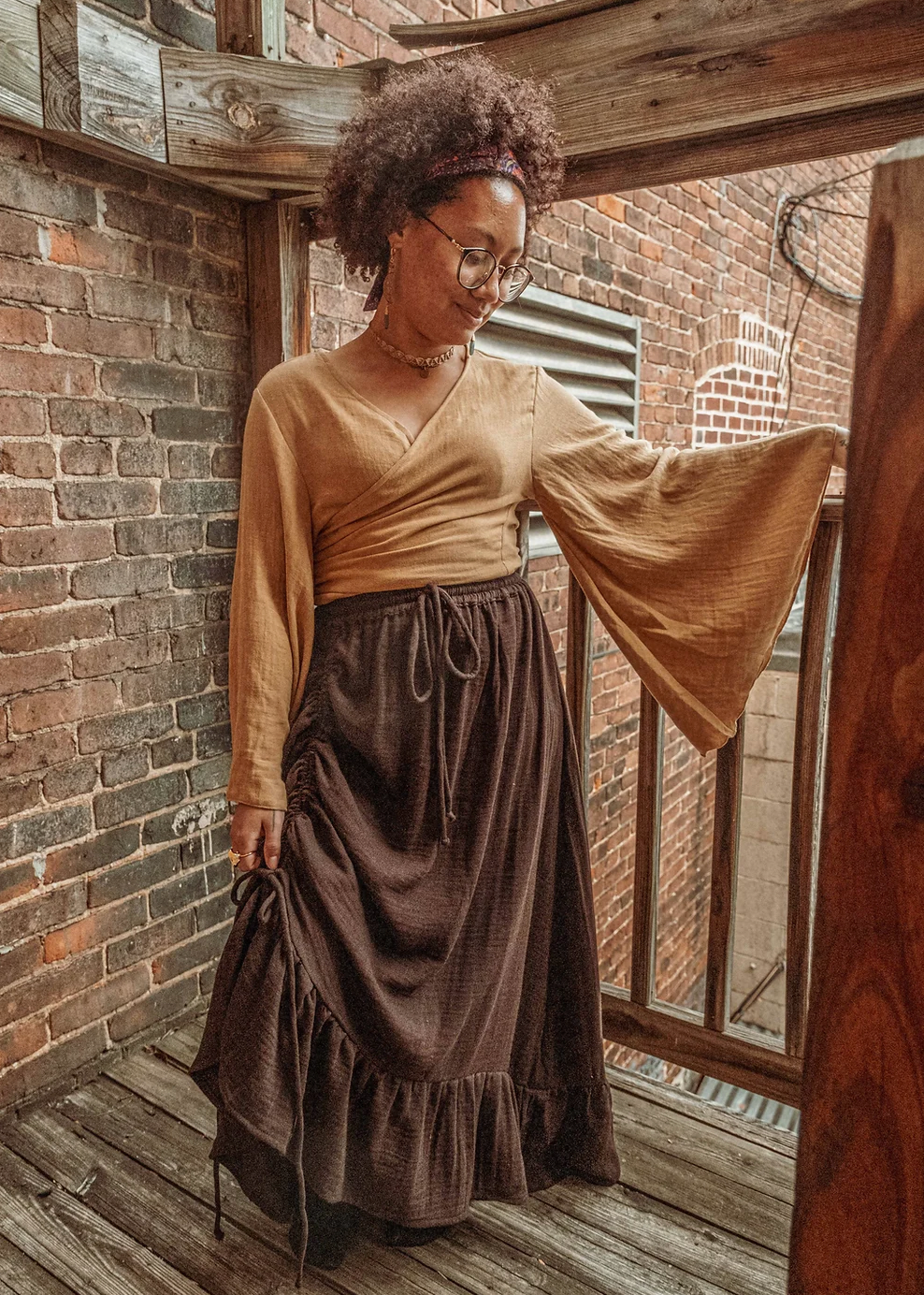 Cinch Ruffle Skirt