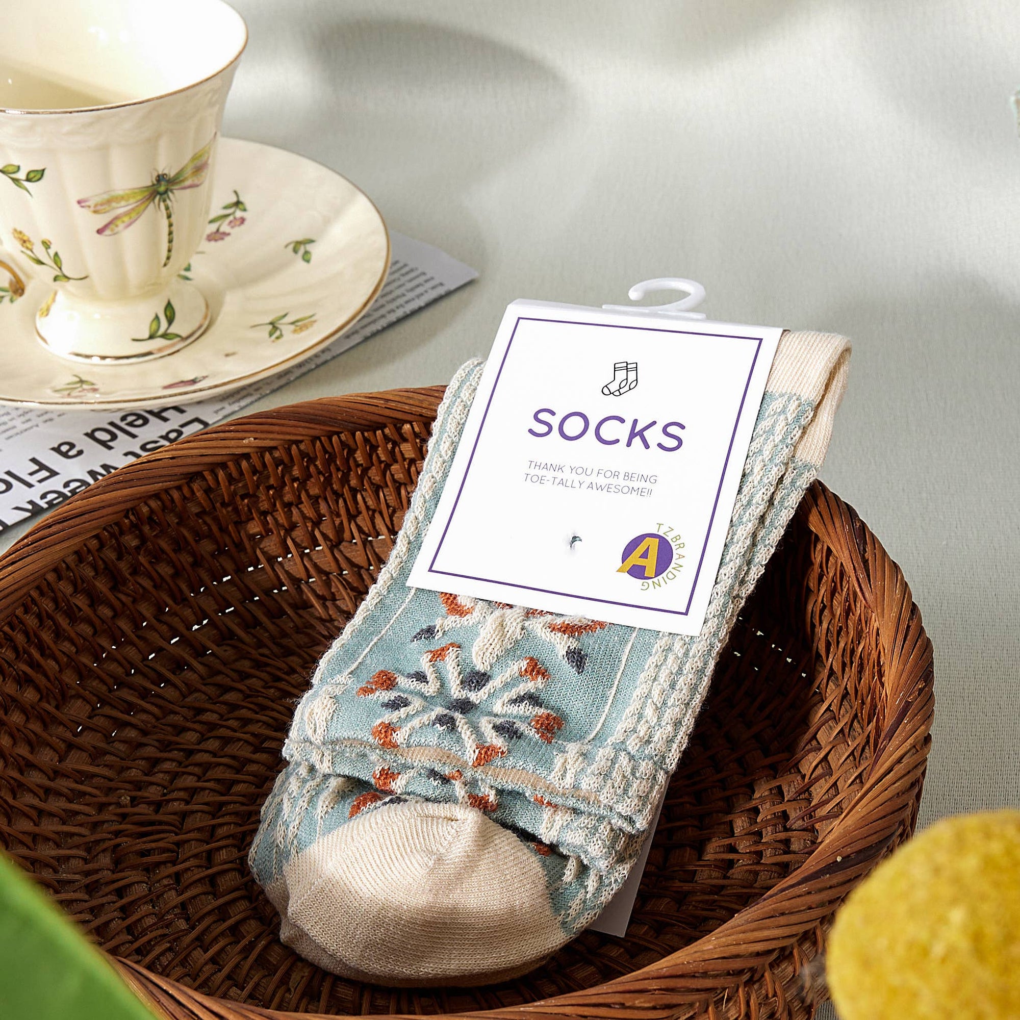Rufia - Retro Embossed Women's Socks