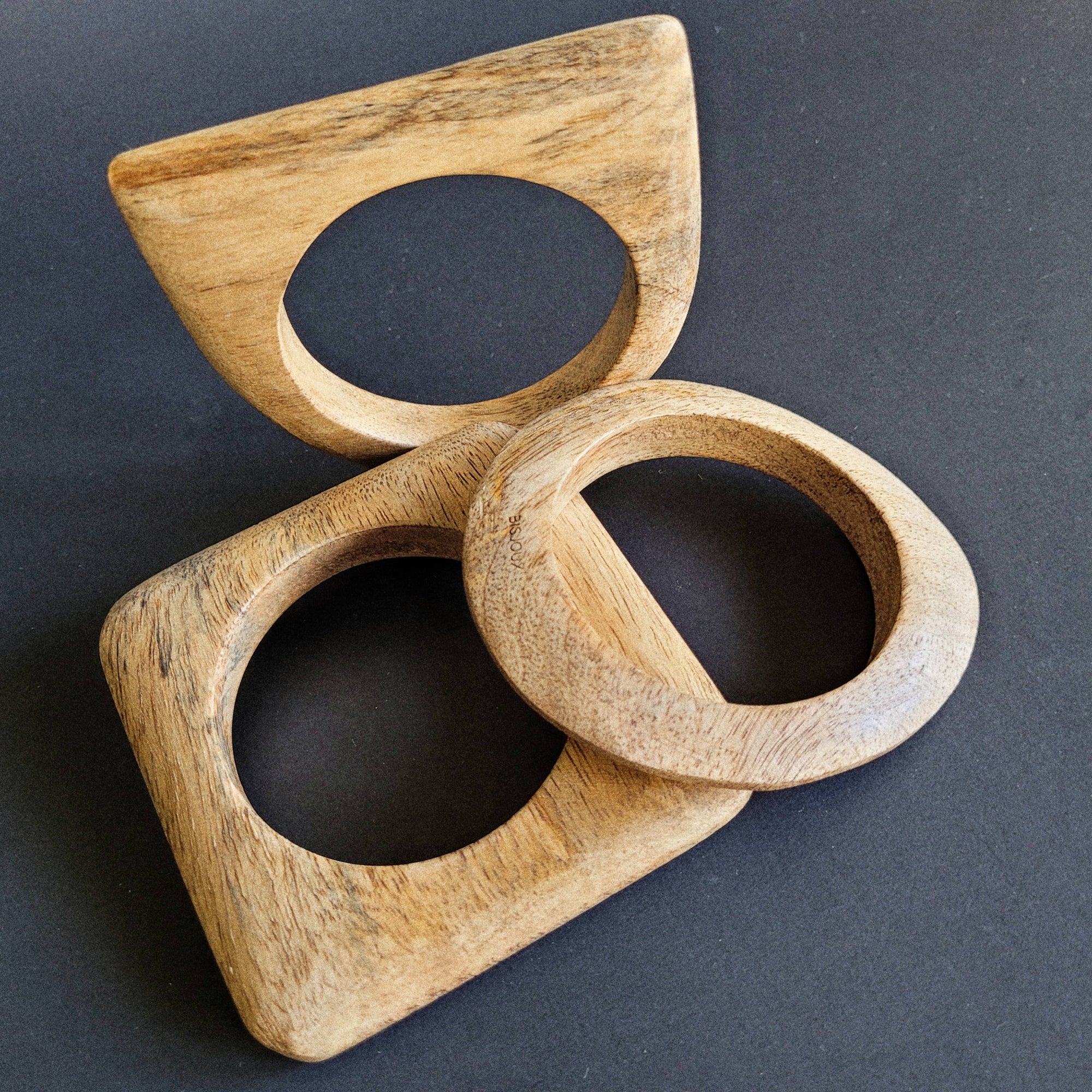 Bare orchard wood designer bangle bracelet