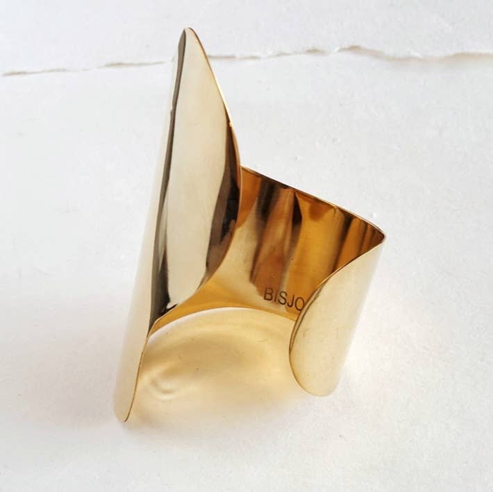Swerve modern brass cuff bracelet large