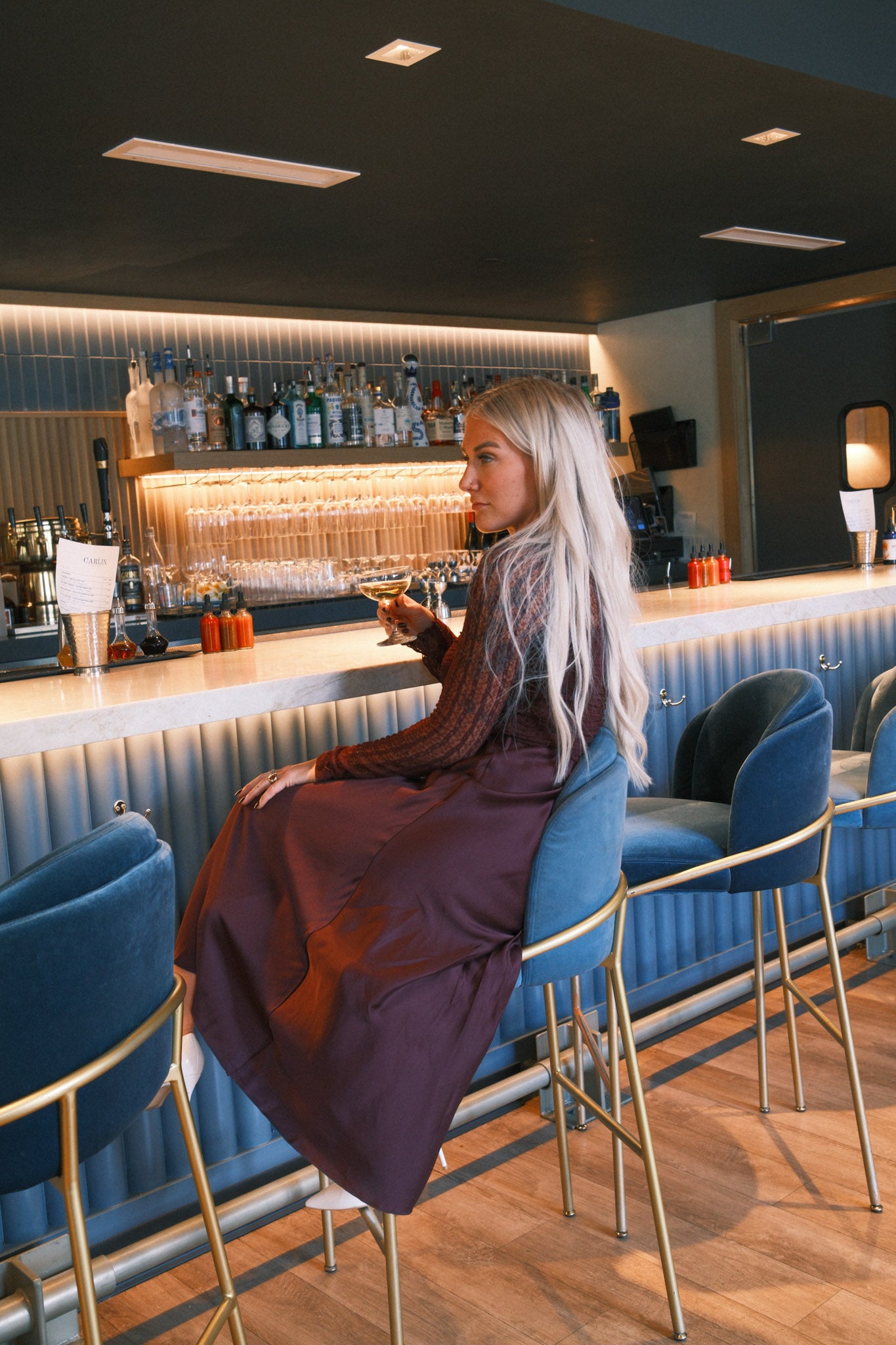 Satin Midi skirt