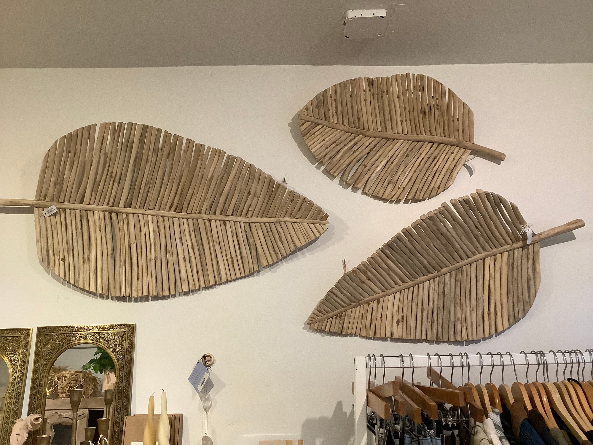 Teakwood palm leaf set