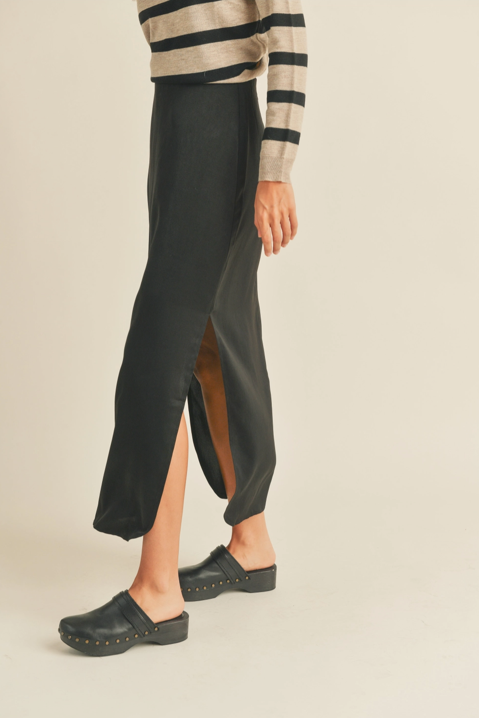 Black Side Slit Skirt