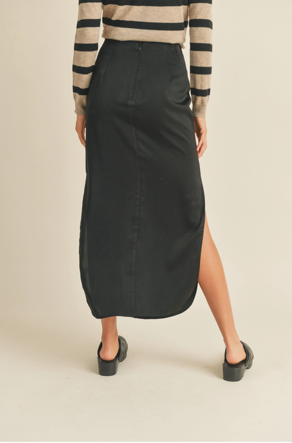 Black Side Slit Skirt