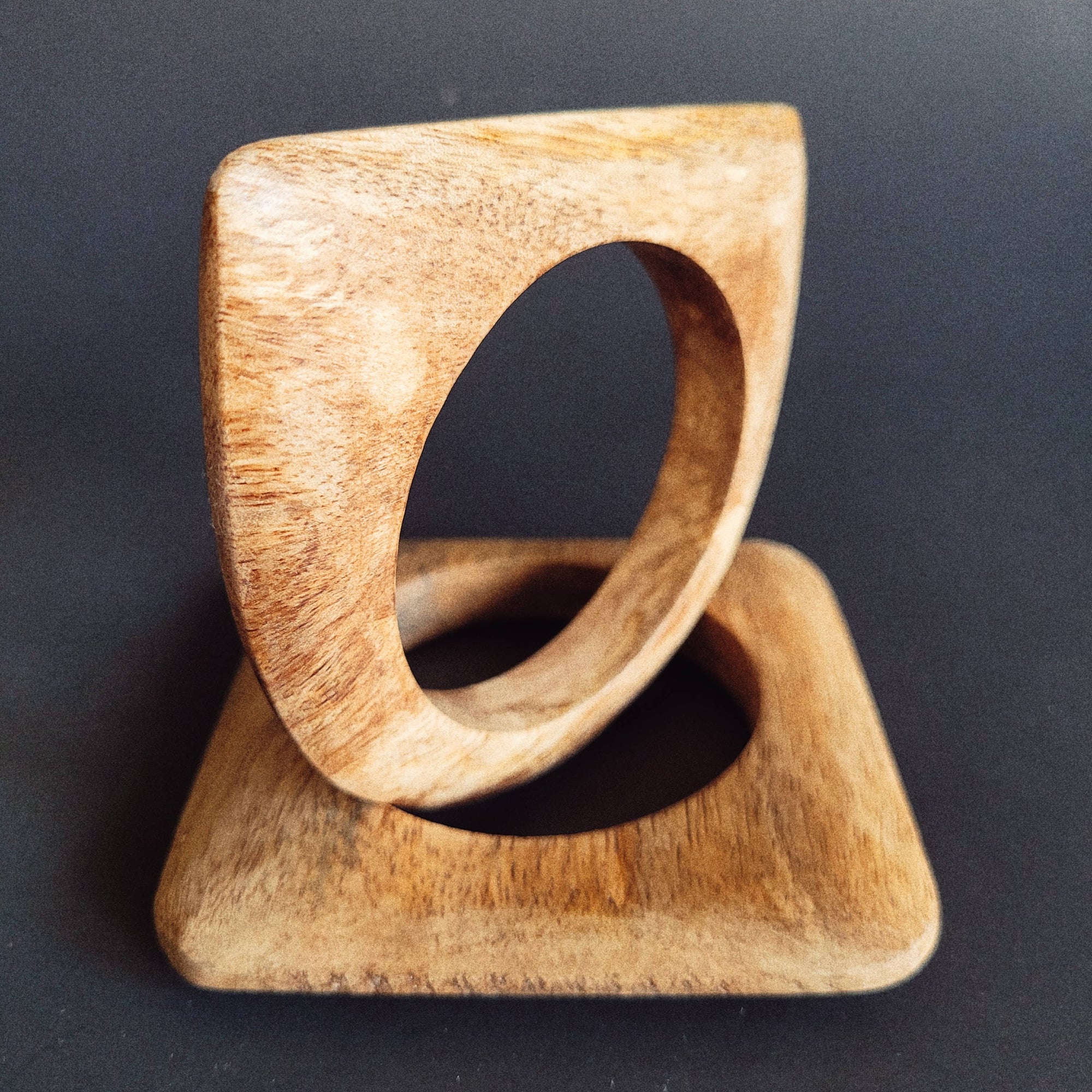 Bare orchard wood designer bangle bracelet