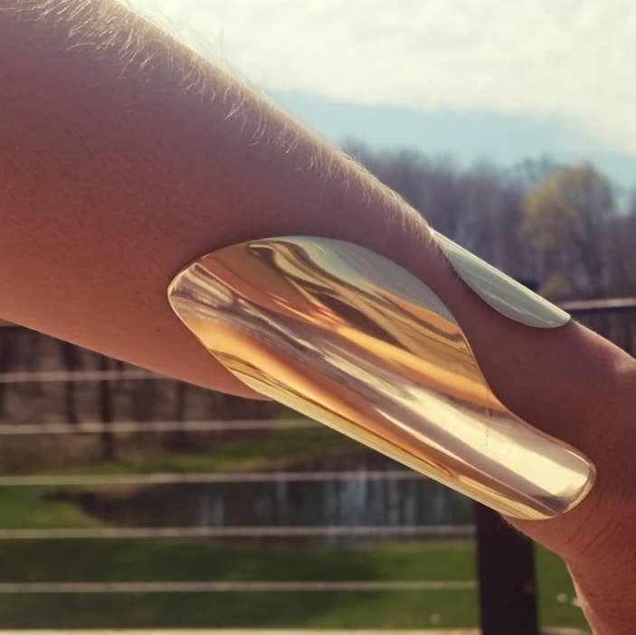 Swerve modern brass cuff bracelet large