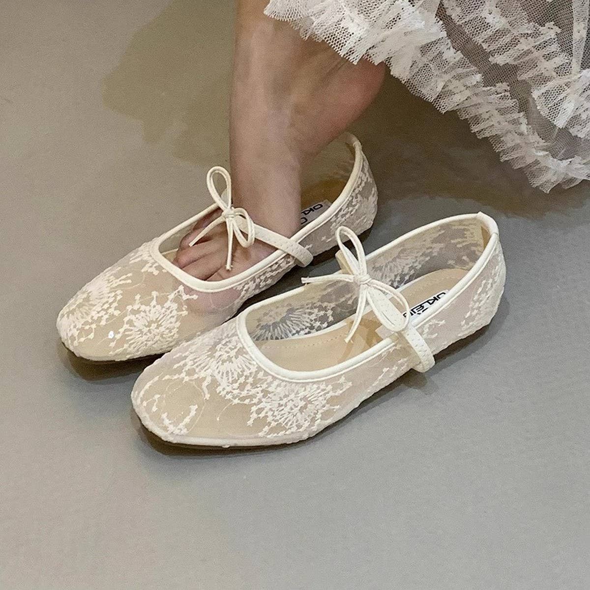 French Mesh Mary Janes