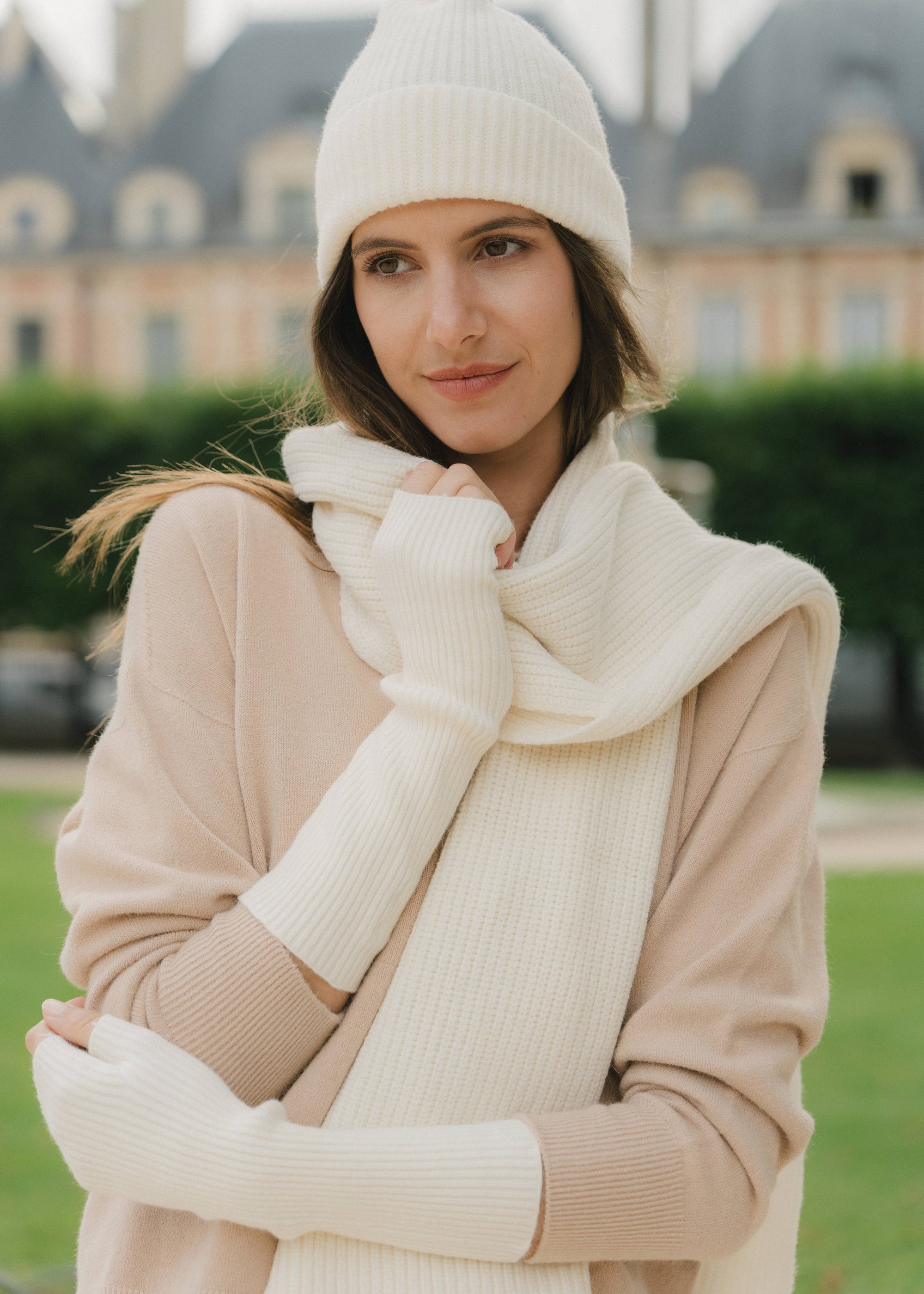 Plain knit scarf