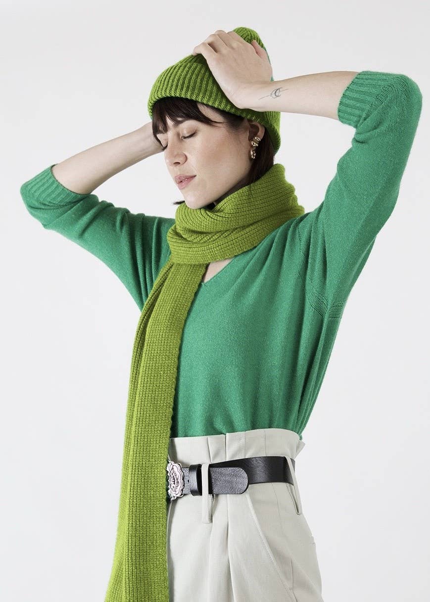 Plain knit scarf