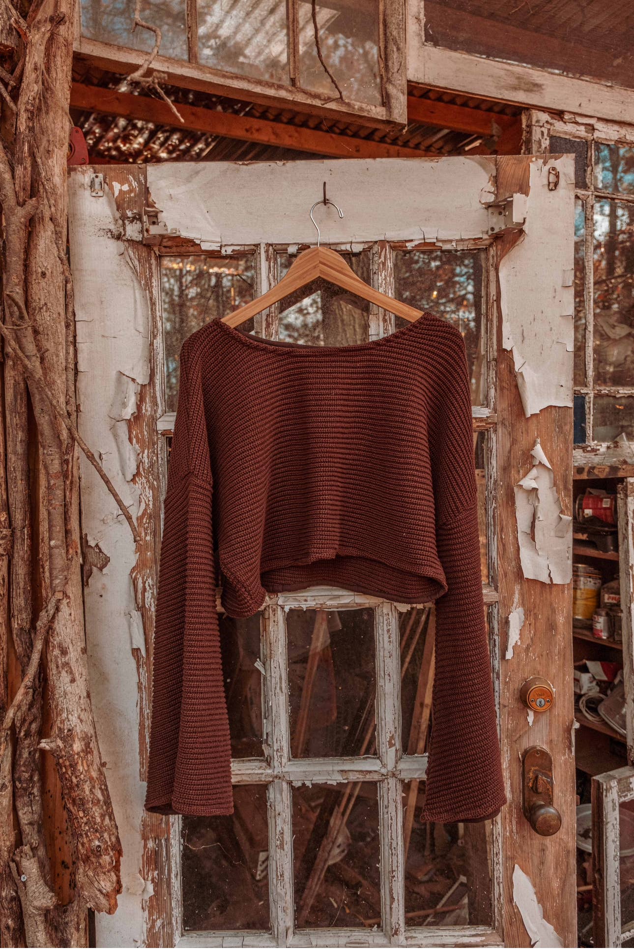 Bell Sleeve Boho Crop Sweater