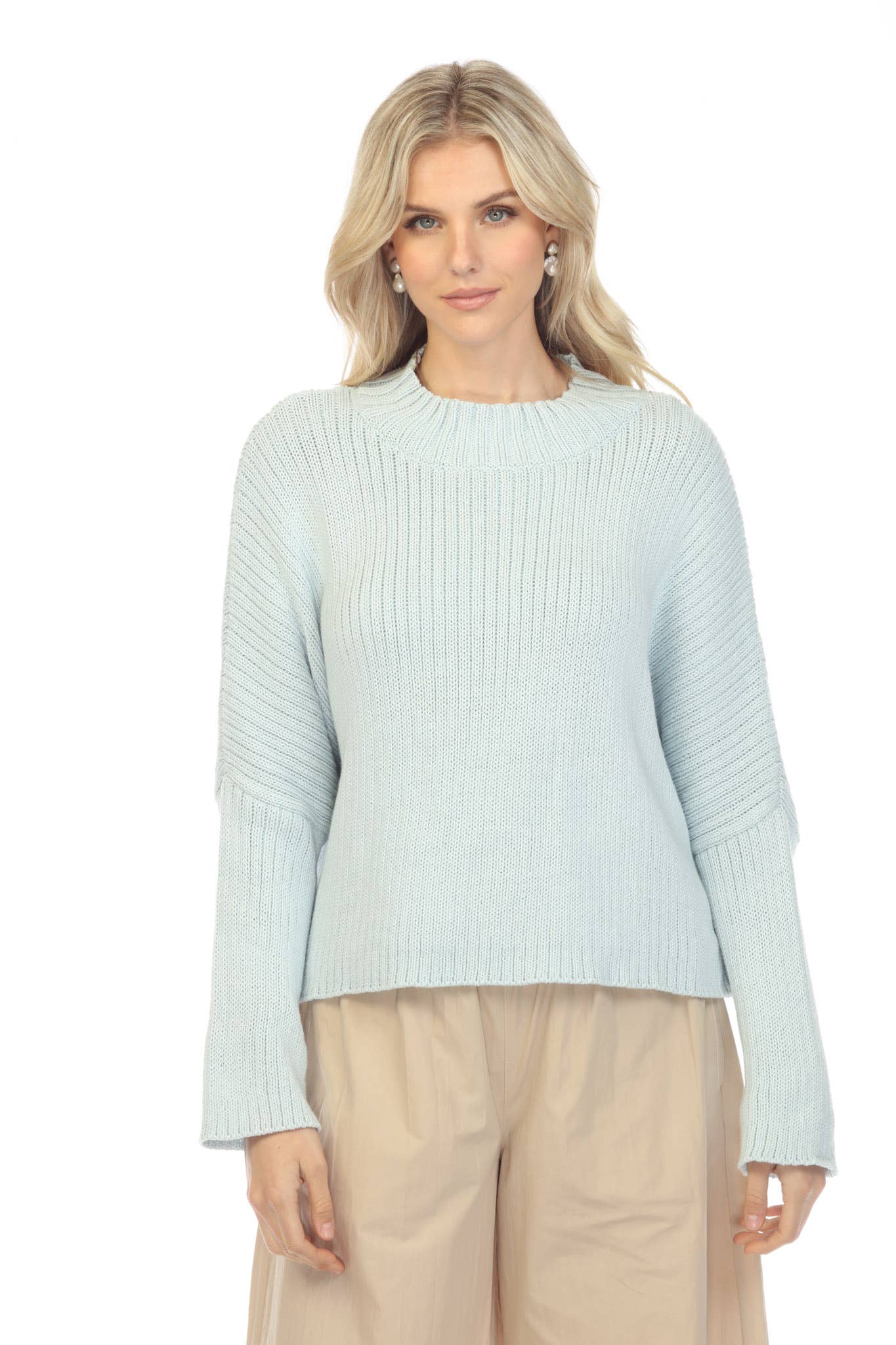 Mock Neck Crop Sweater