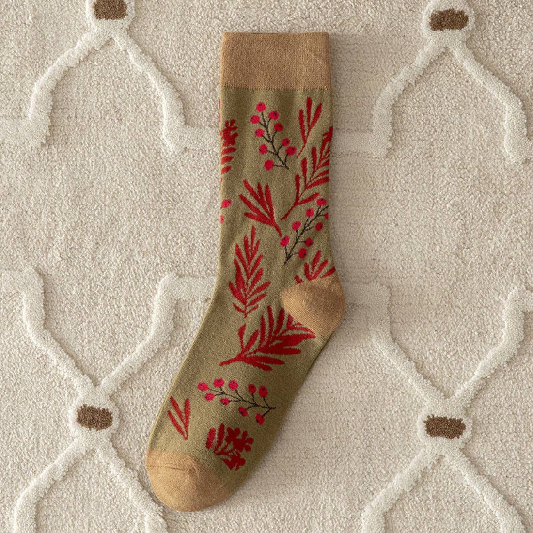 Rufia - Vintage Pattern Women&#39;s Socks for Fall &amp; Winter