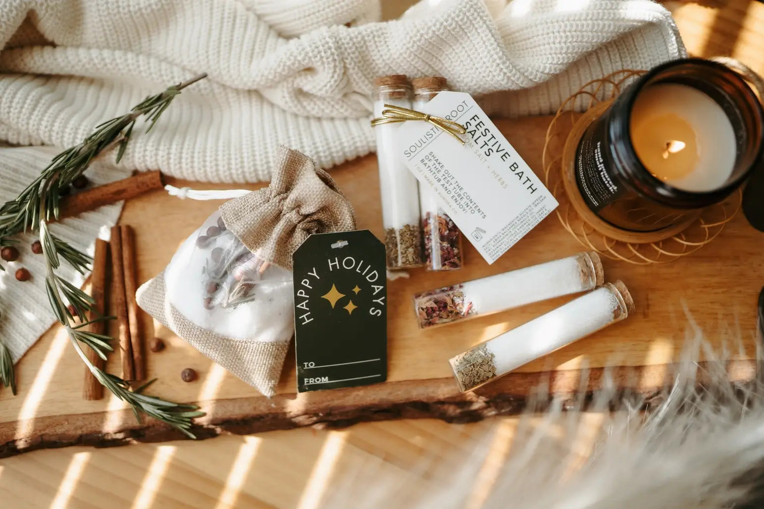 Festive Bath Salts -Stocking Stuffers &amp; Christmas Ornaments