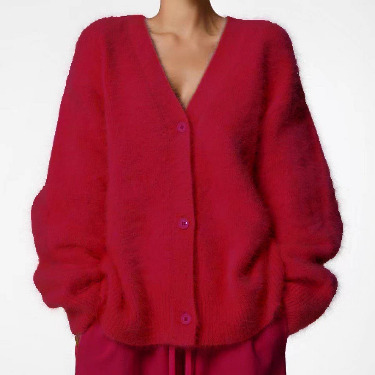 Women's Cozy Faux Mink Cardigan