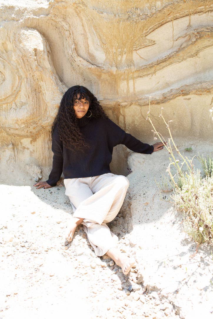 Mock Neck Crop Sweater