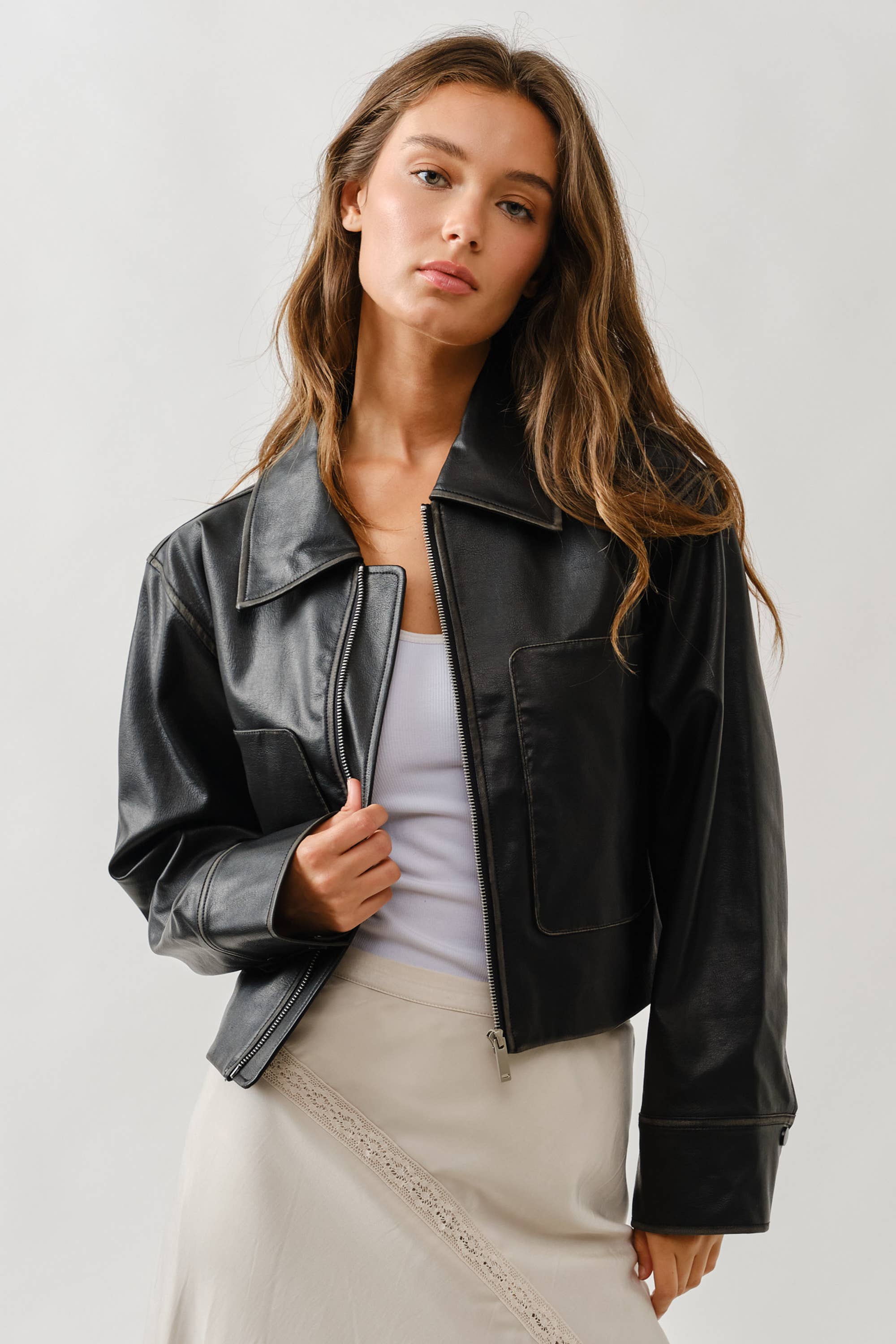 VINTAGE WASHED LEATHER JACKET
