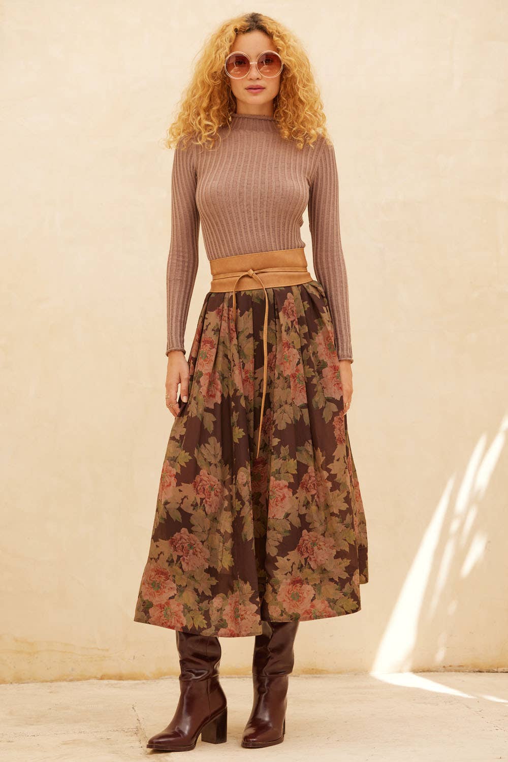 Sheer Rib-Knit Mock-Neck Top