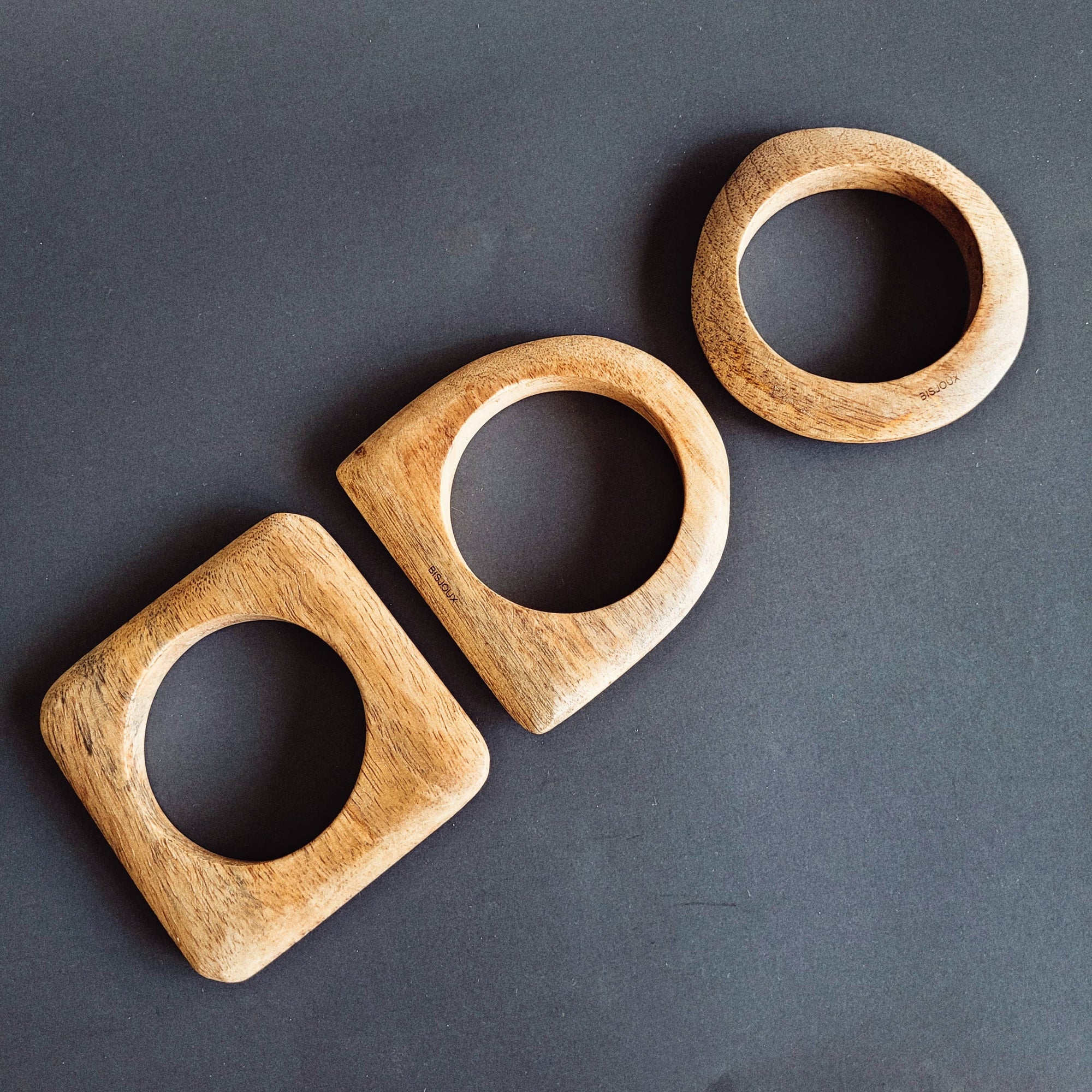 Bare orchard wood designer bangle bracelet