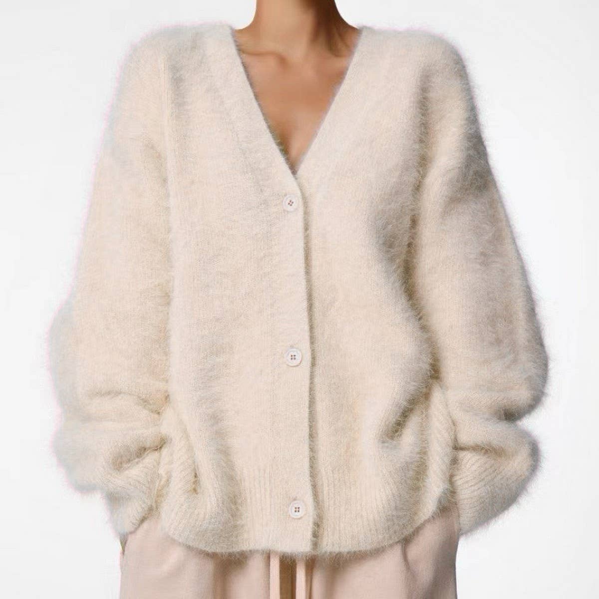 Women's Cozy Faux Mink Cardigan