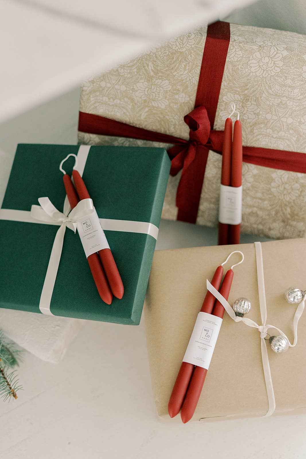 Berry Red | Dipped Beeswax Taper Candles | All Natural