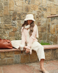 BARREL DENIM PANTS WITH EYELET WAIST