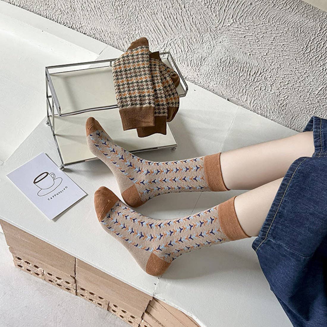 Rufia - Vintage Pattern Women&#39;s Socks for Fall &amp; Winter
