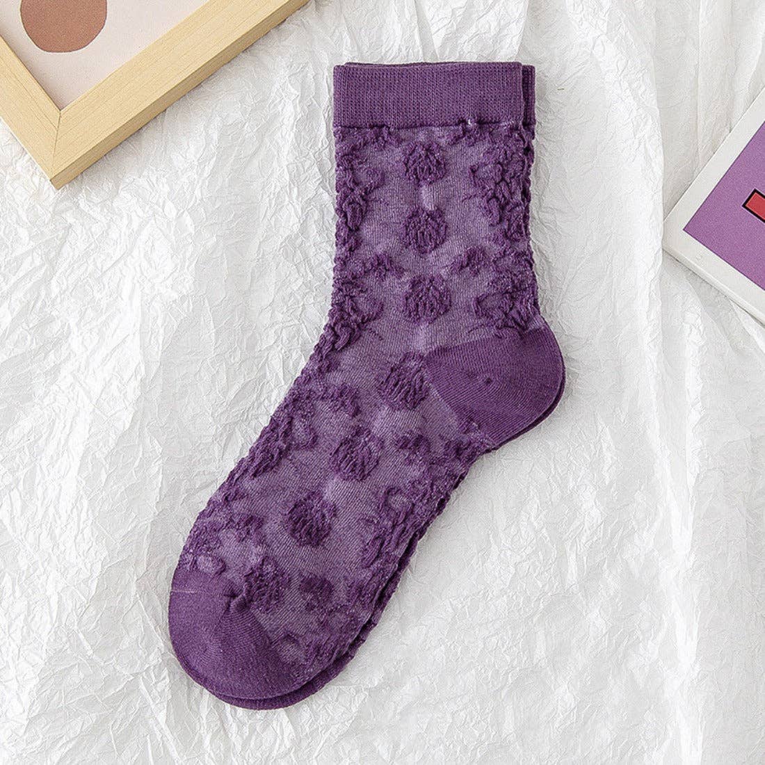 Rufia - Purple Embossed Women&#39;s Socks