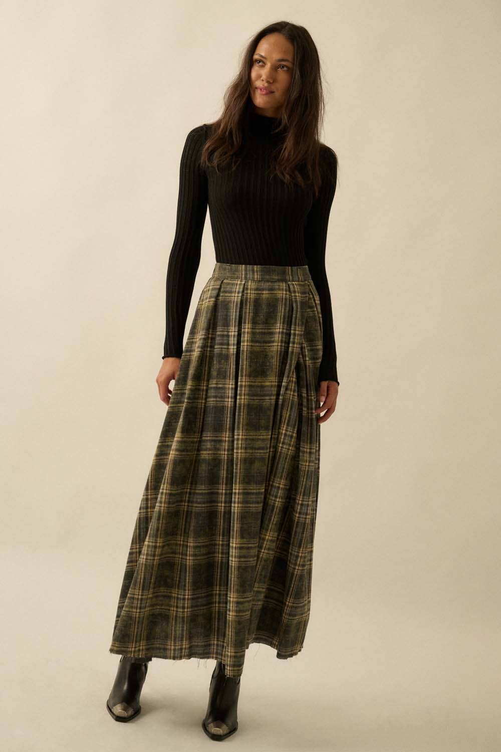 Sheer Rib-Knit Mock-Neck Top