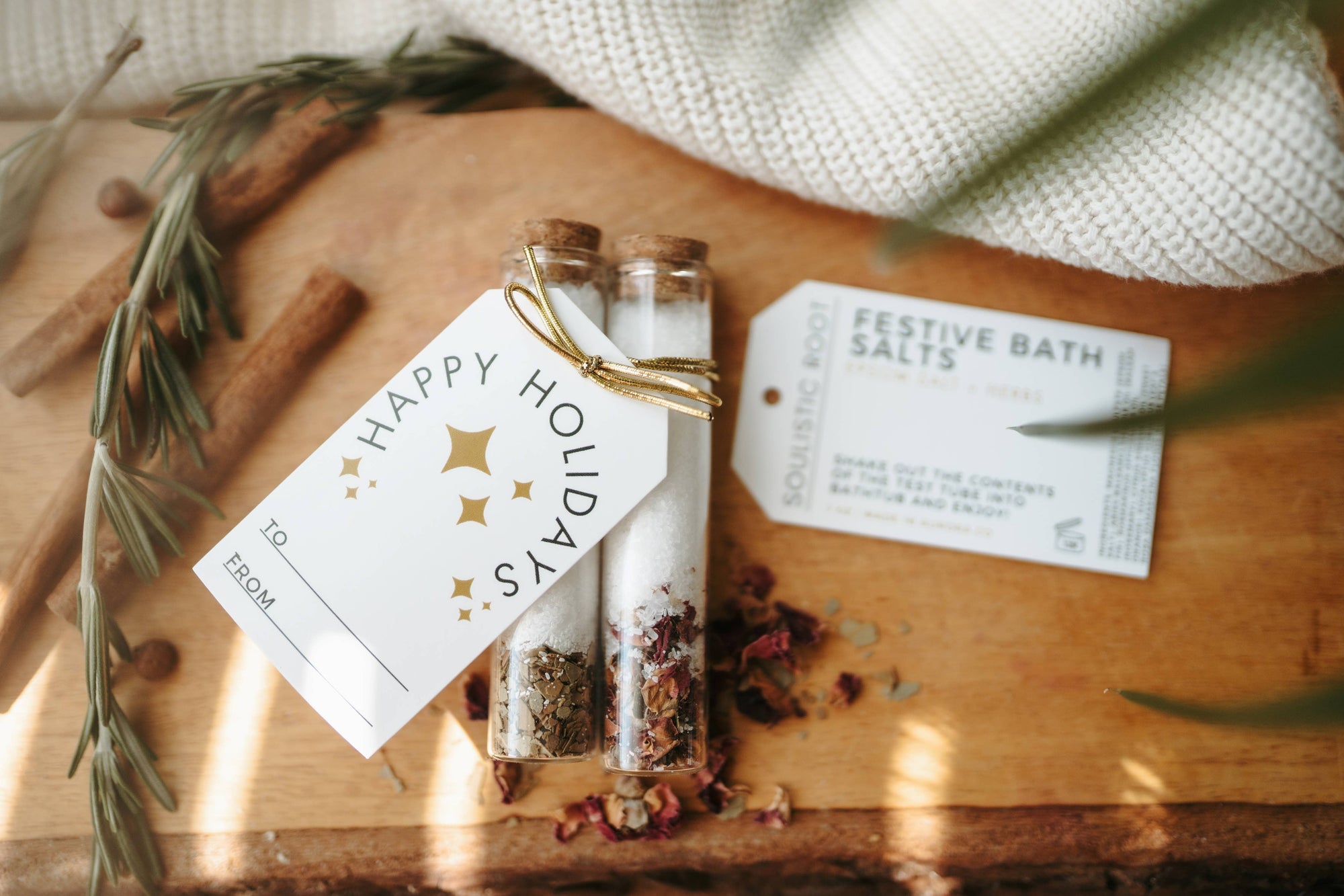 Festive Bath Salts -Stocking Stuffers &amp; Christmas Ornaments